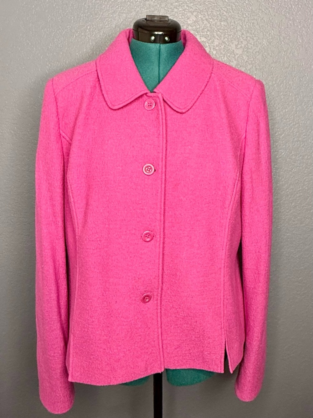Pendleton Pink Wool Pea Coat Women’s L Tailored Jacket Classic Preppy